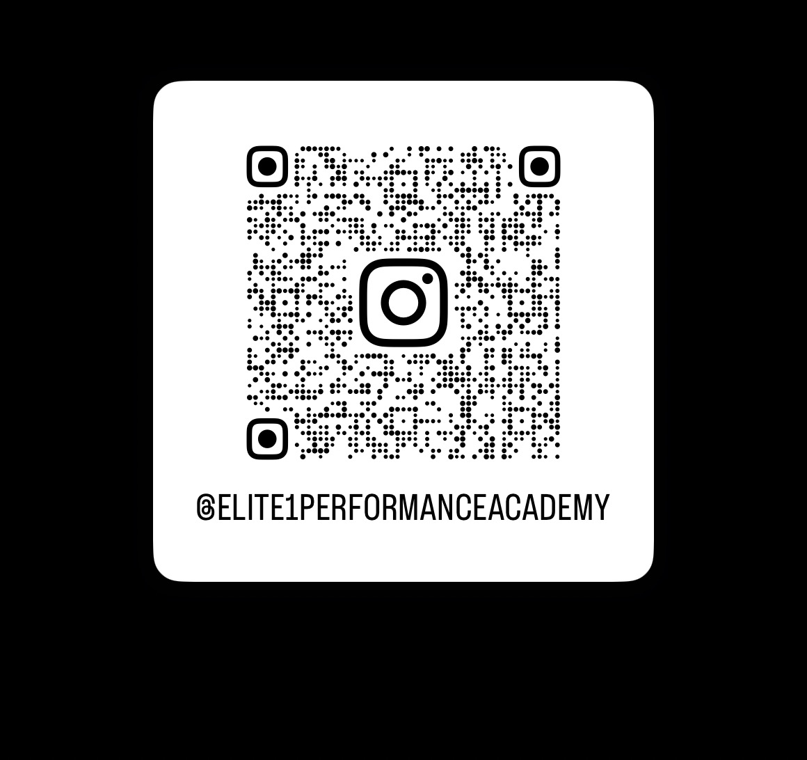 QR code linking to the Elite 1% Performance Academy Instagram profile